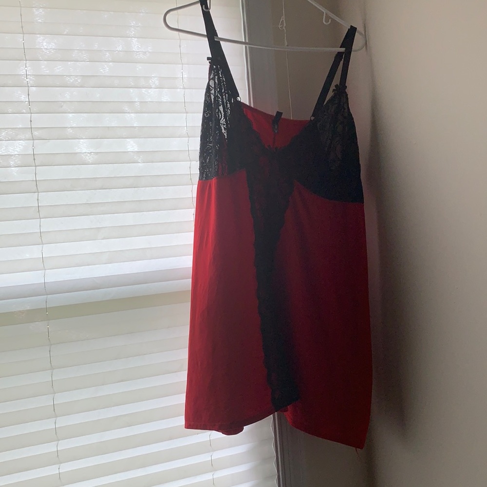 Red and black lingerie dress